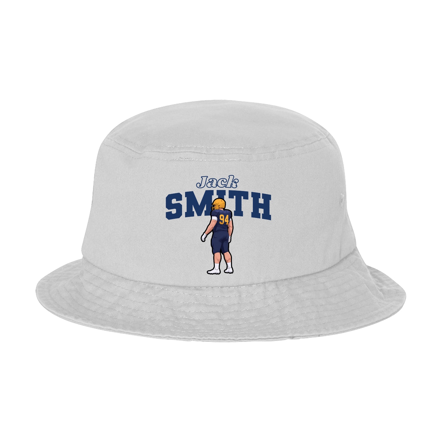 Bucket Cap — Name Arch in White