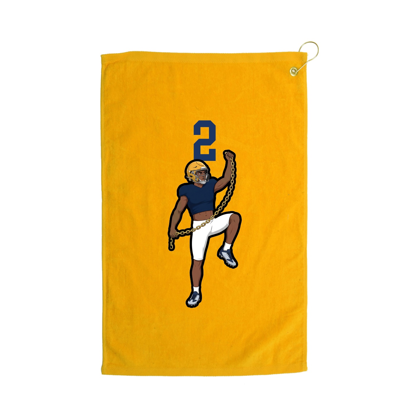 Golf Towel — Number Top in Gold