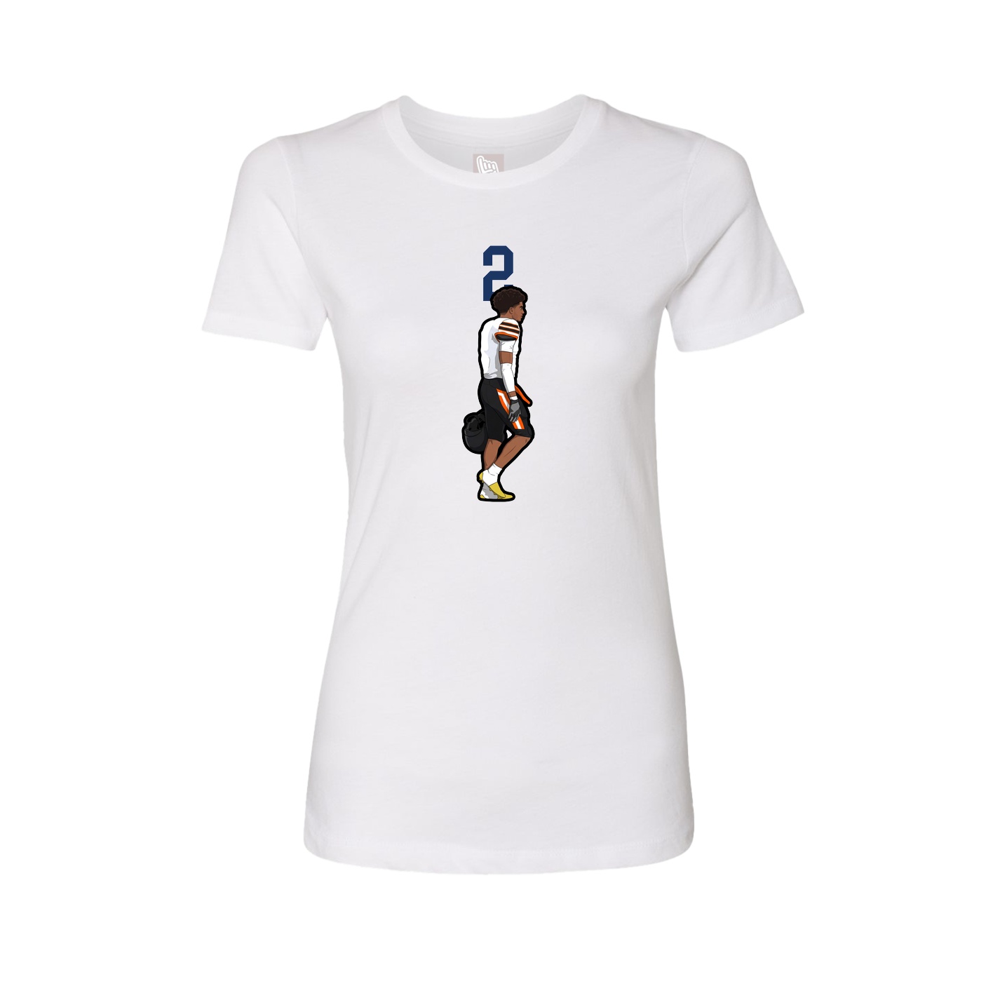 Fitted Women's Tee — Number Top in White