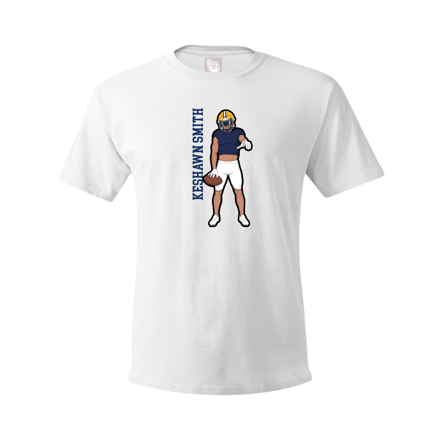 Youth Tee — Name Vertical in White