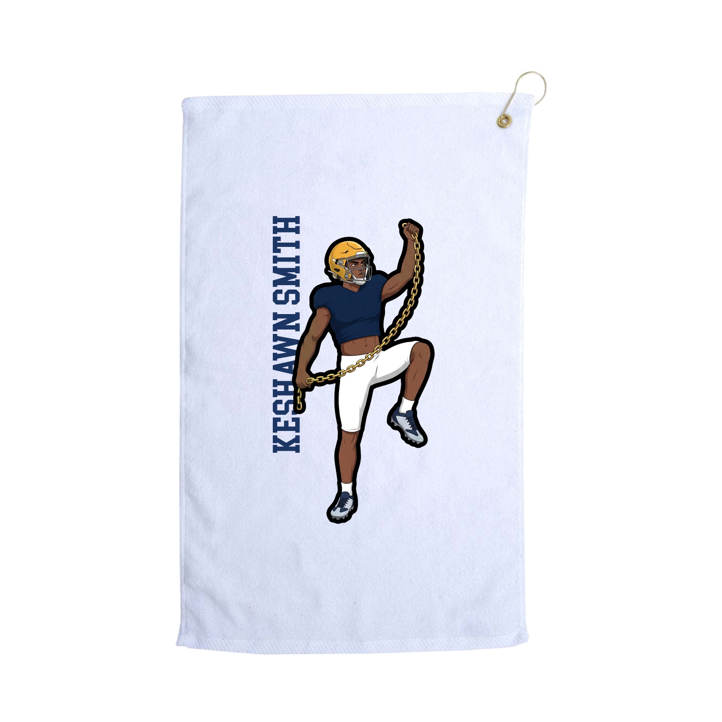 Golf Towel — Name Vertical in White