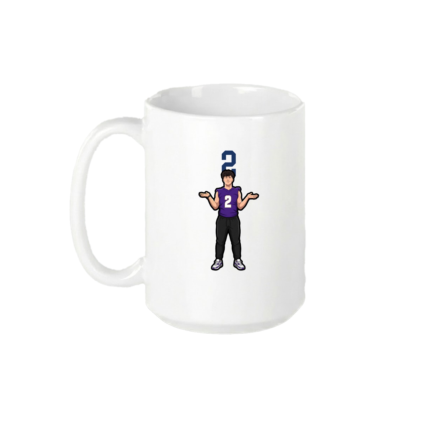 15oz Coffee Mug — Number Top in White