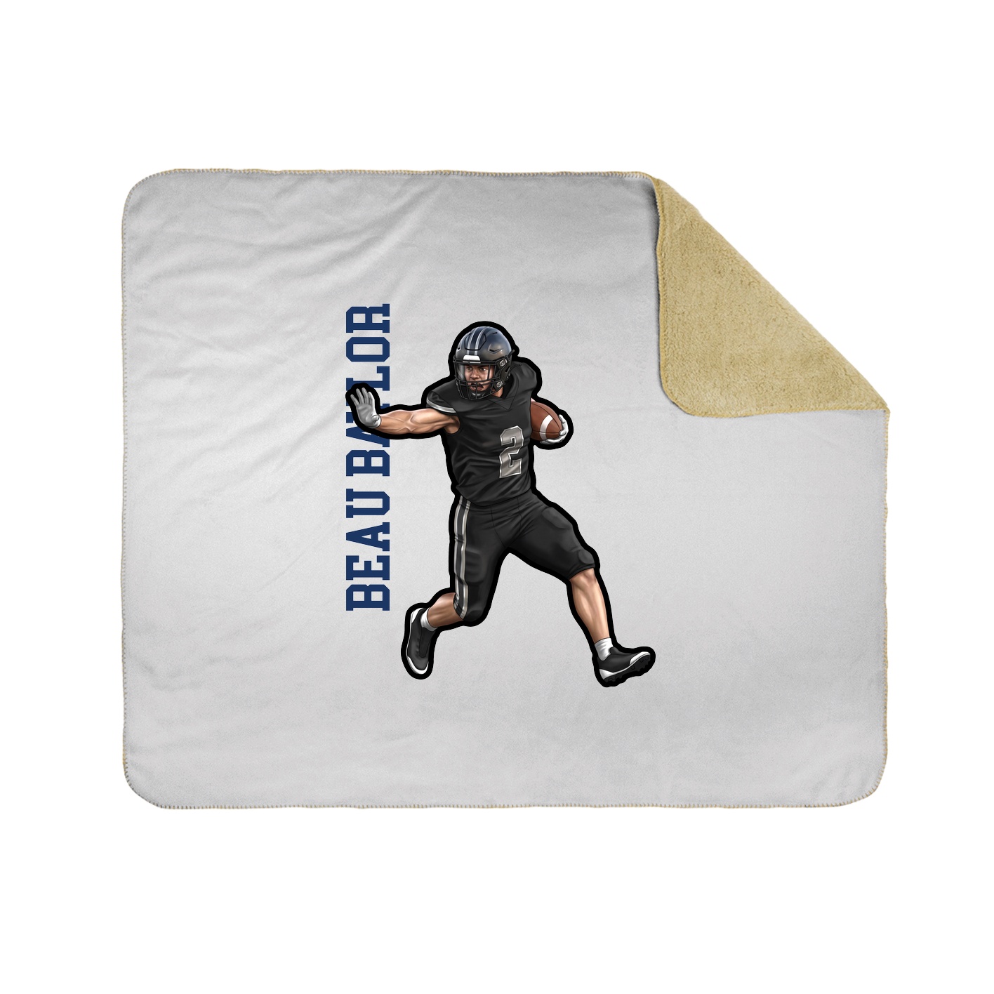 Throw Blanket — Name Vertical in White