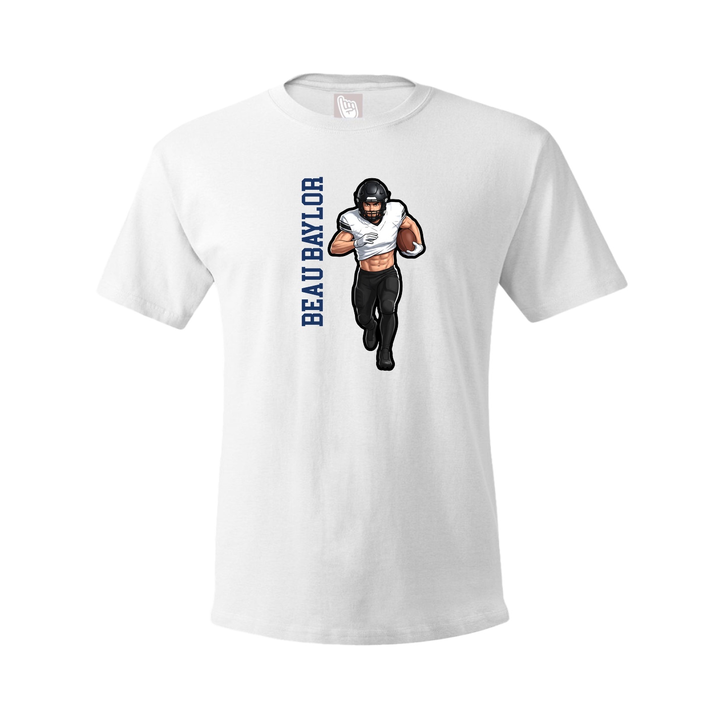 Tee — Name Vertical in White