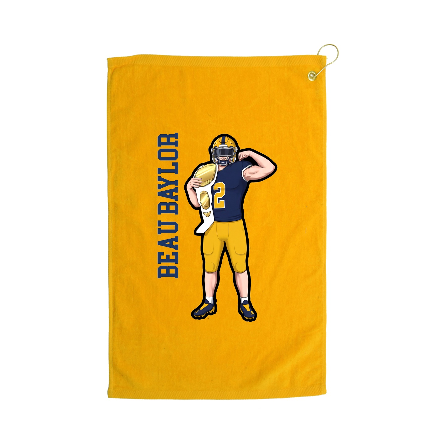 Golf Towel — Name Vertical in Gold