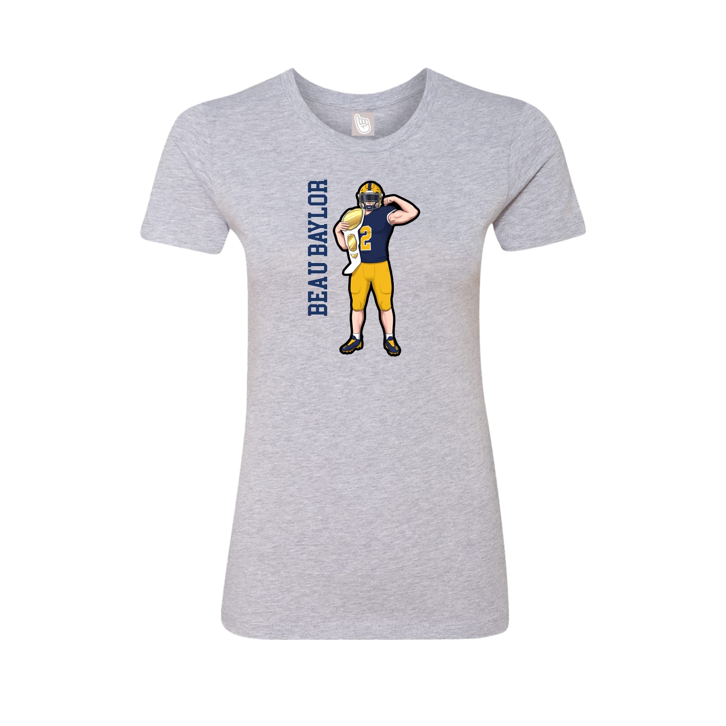 Fitted Women's Tee — Name Vertical in Grey