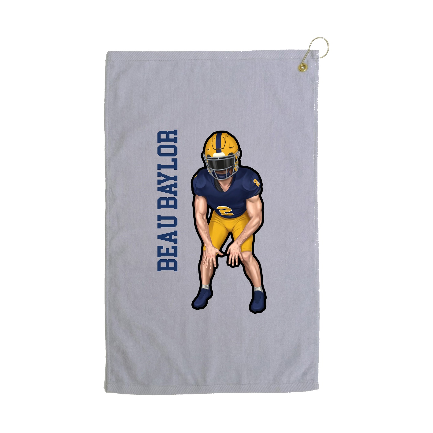 Golf Towel — Name Vertical in Grey