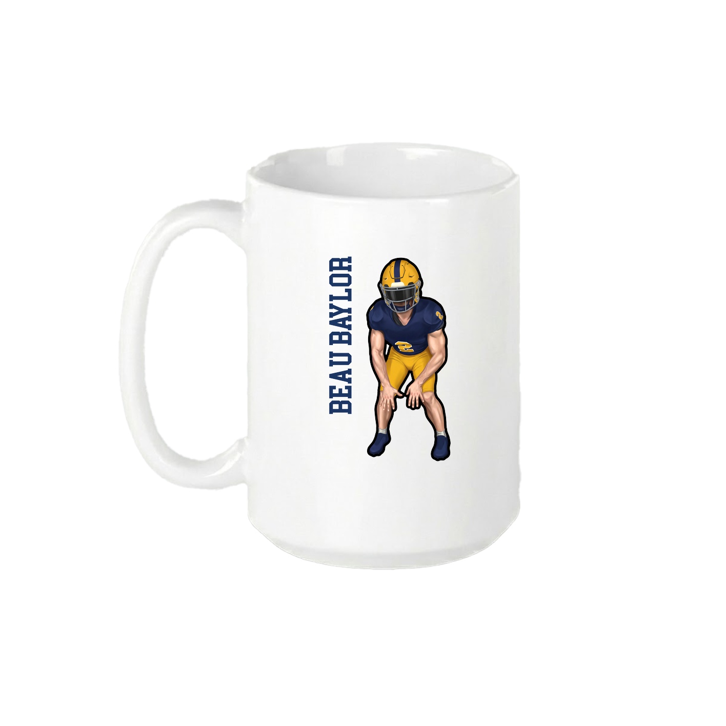 15oz Coffee Mug — Name Vertical in White