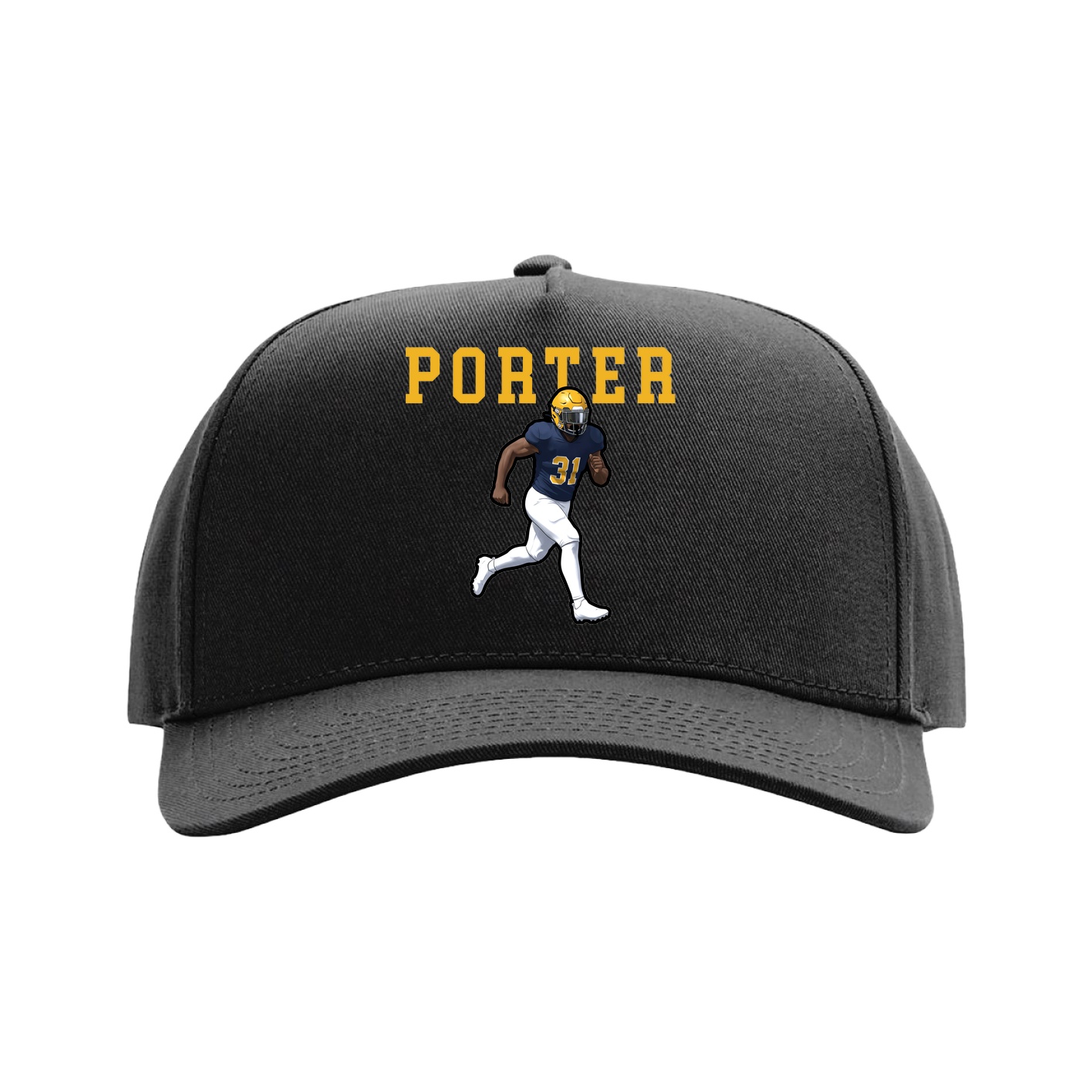 Full Fabric Five-Panel Champ Cap — Shirsey in Black