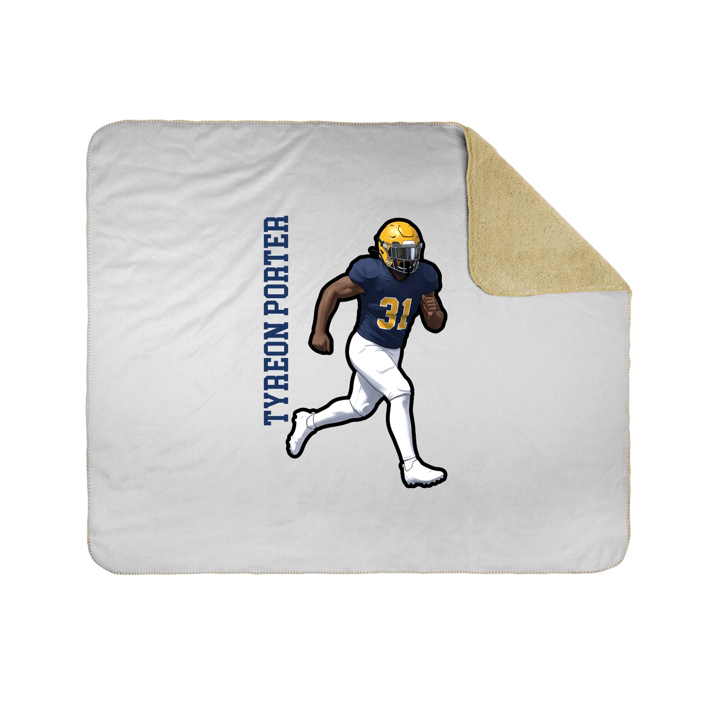 Throw Blanket — Name Vertical in White