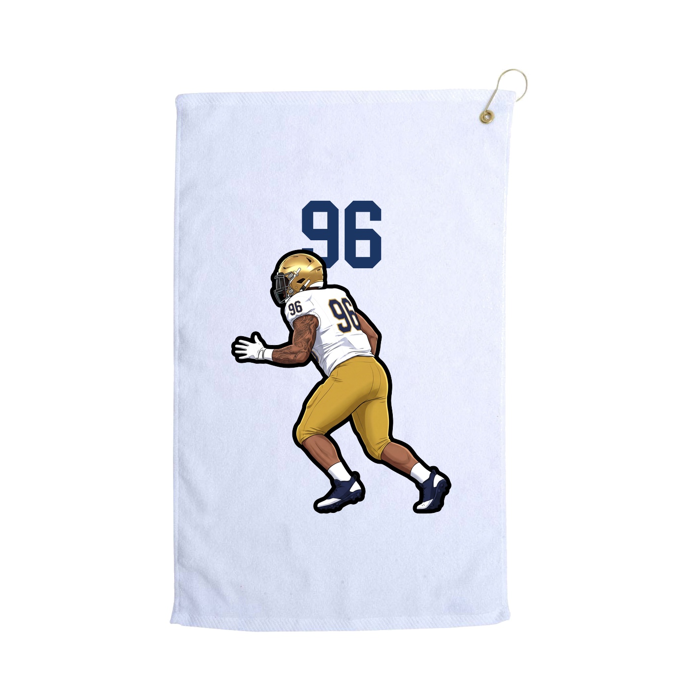 Golf Towel — Number Top in White