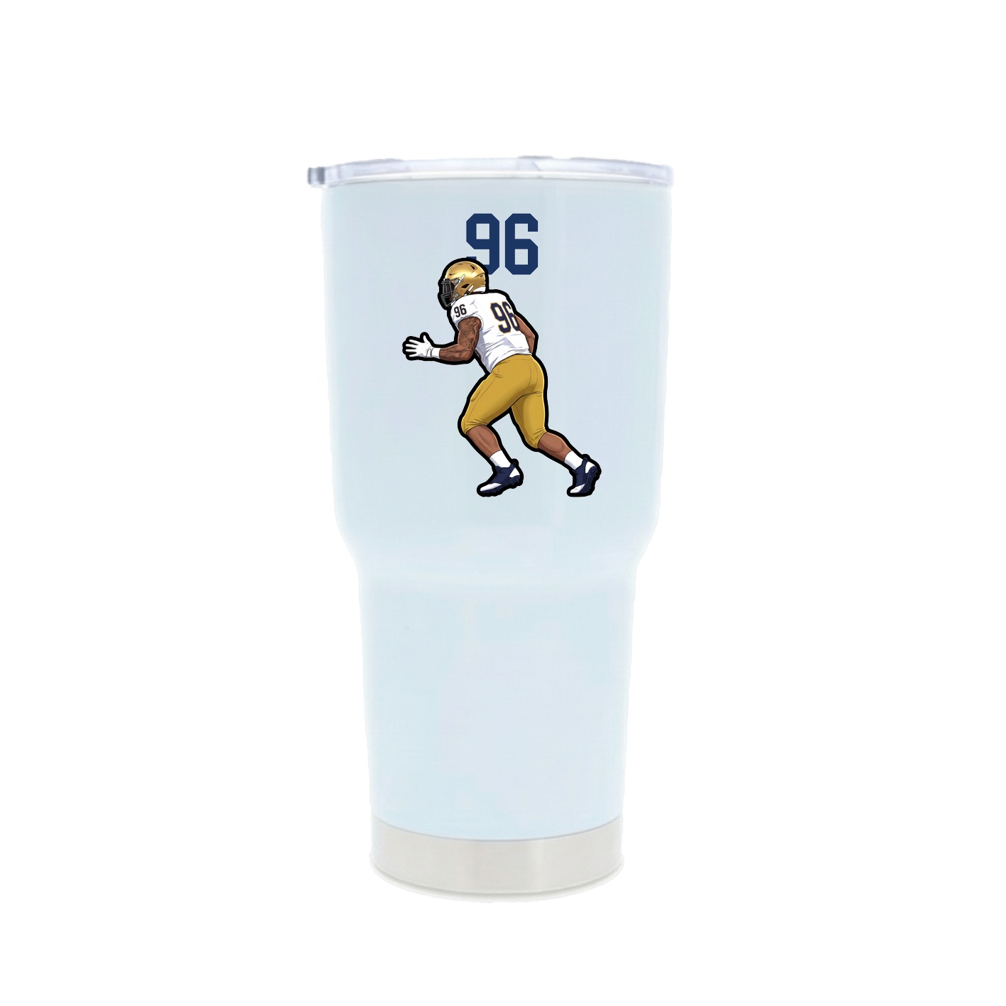 30oz Stainless Steel Tumbler — Number Top in White