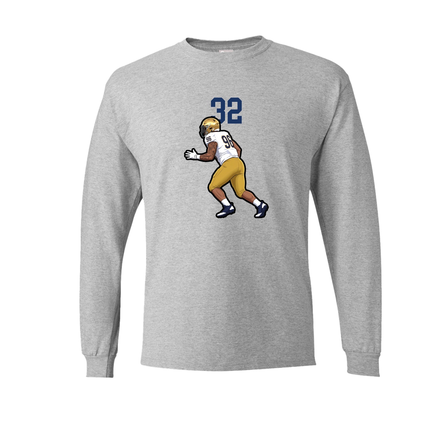 Long Sleeve Tee — Number Top in Grey