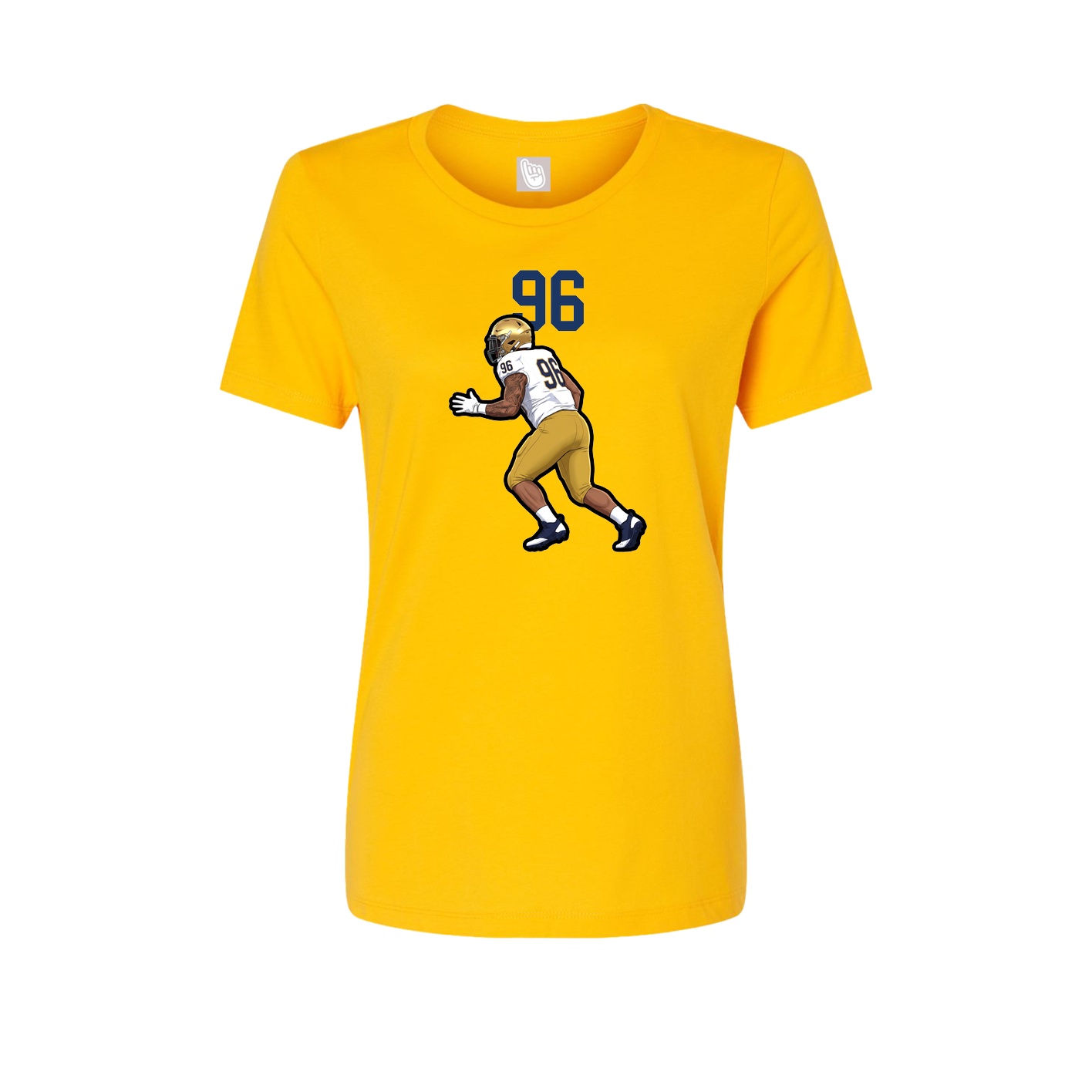 Fitted Women's Tee — Number Top in Gold