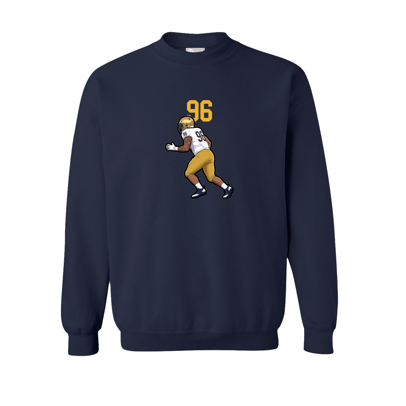 Fleece Crew — Number Top in Navy