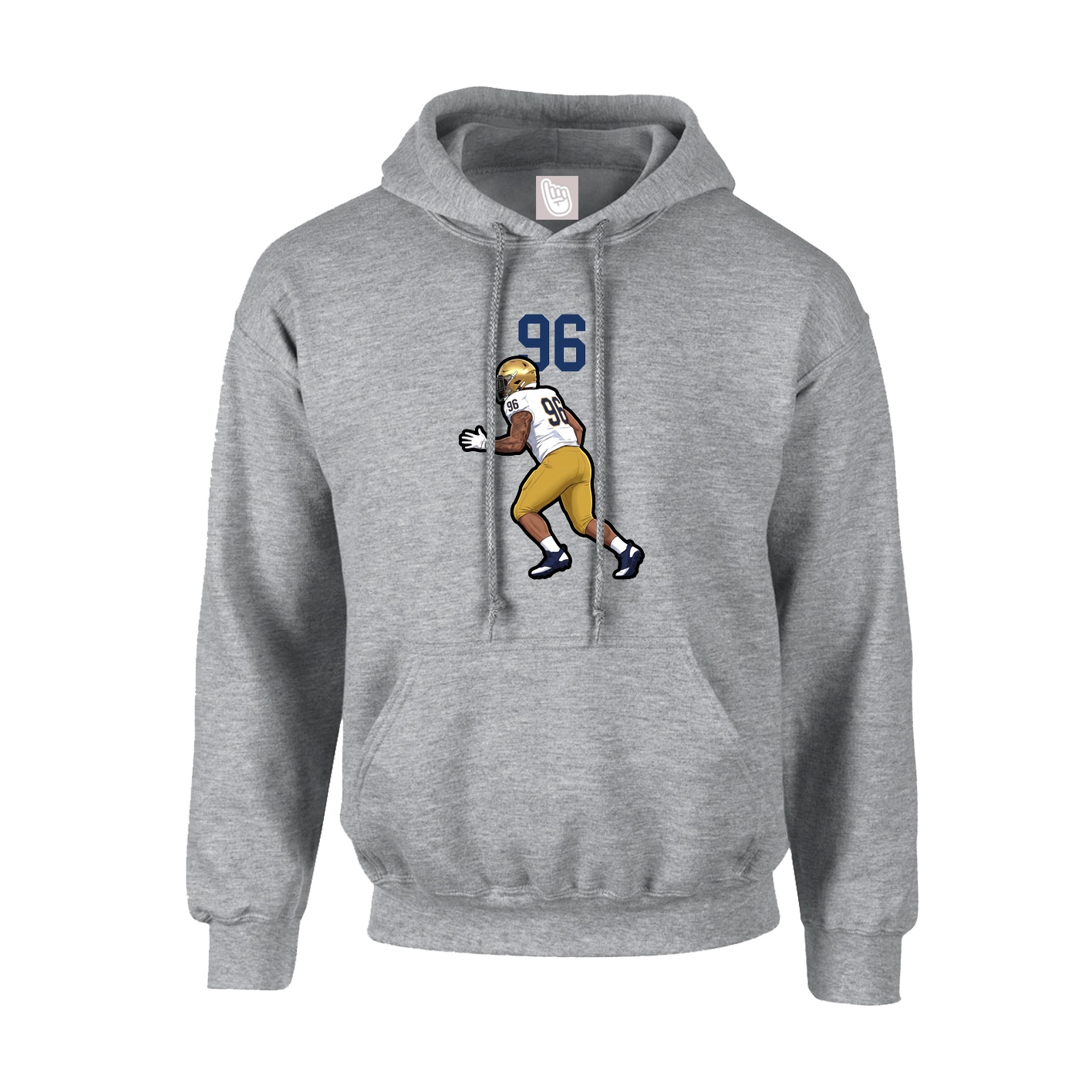 Youth Hoodie — Number Top in Grey
