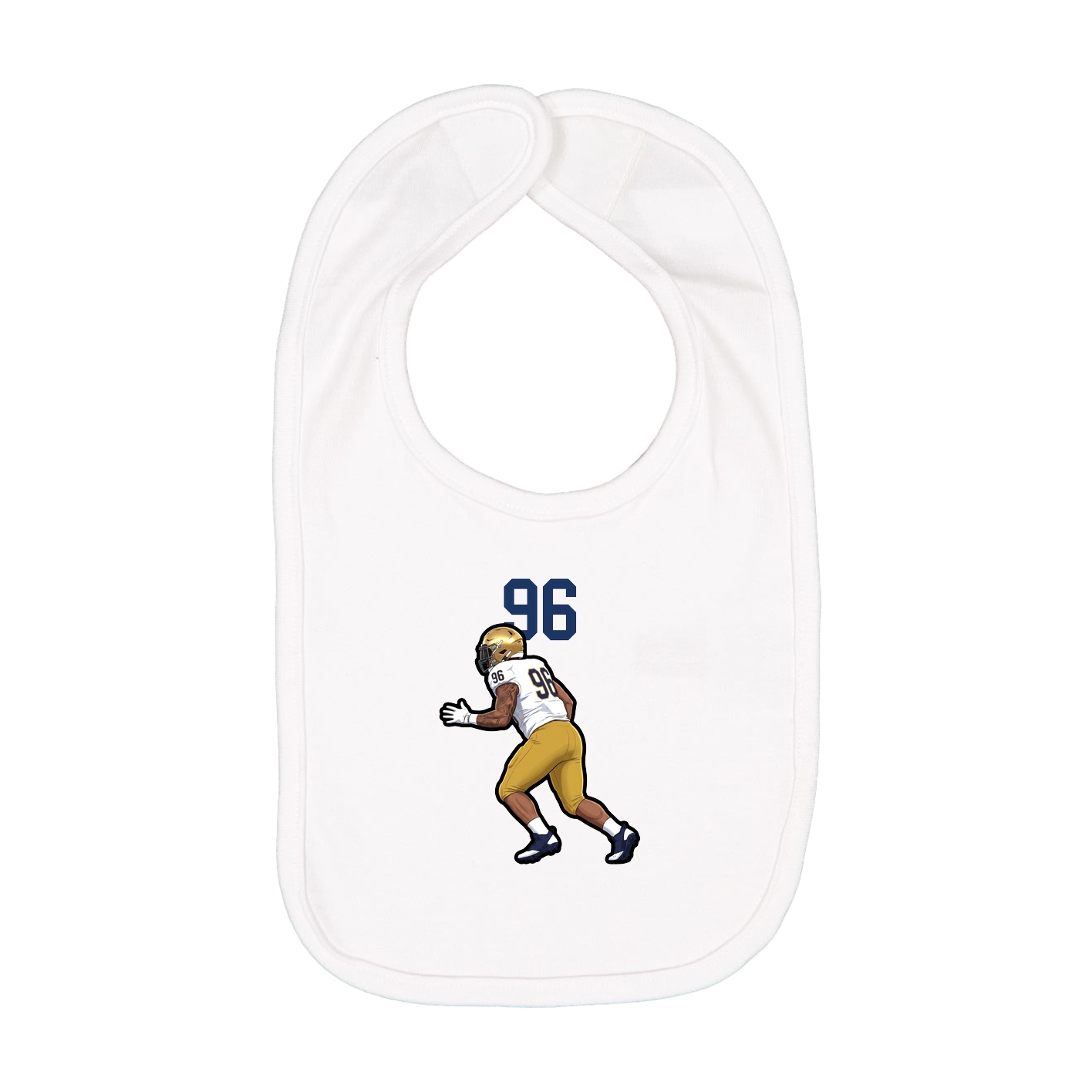 Infant Bib — Number Top in White