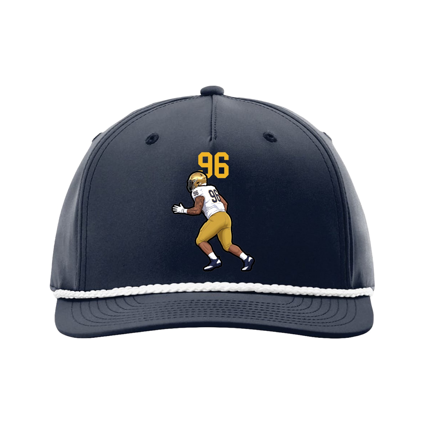 Five-Panel Classic Rope Cap — Number Top in Navy