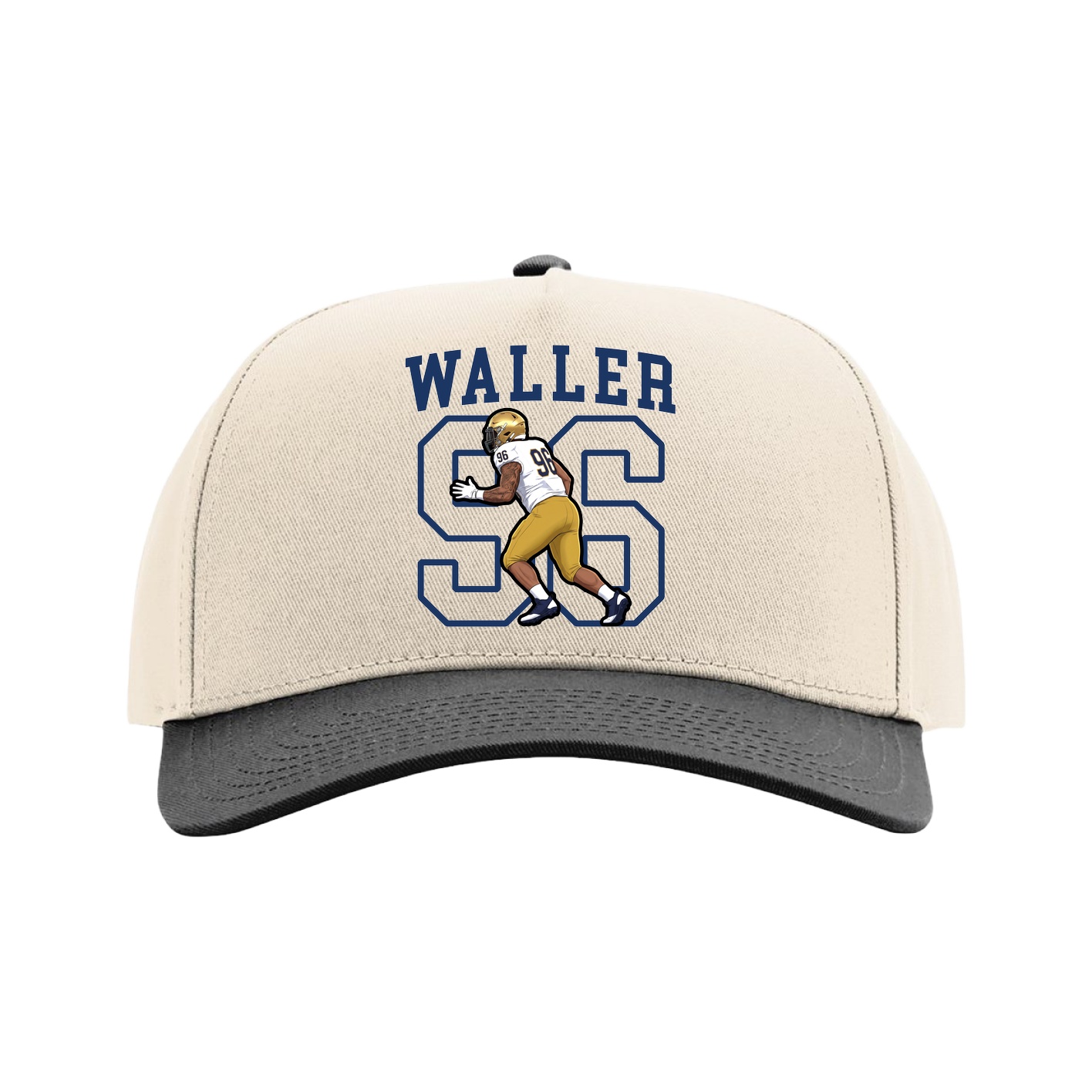 Full Fabric Five-Panel Champ Cap — Shirsey in Cream/Black