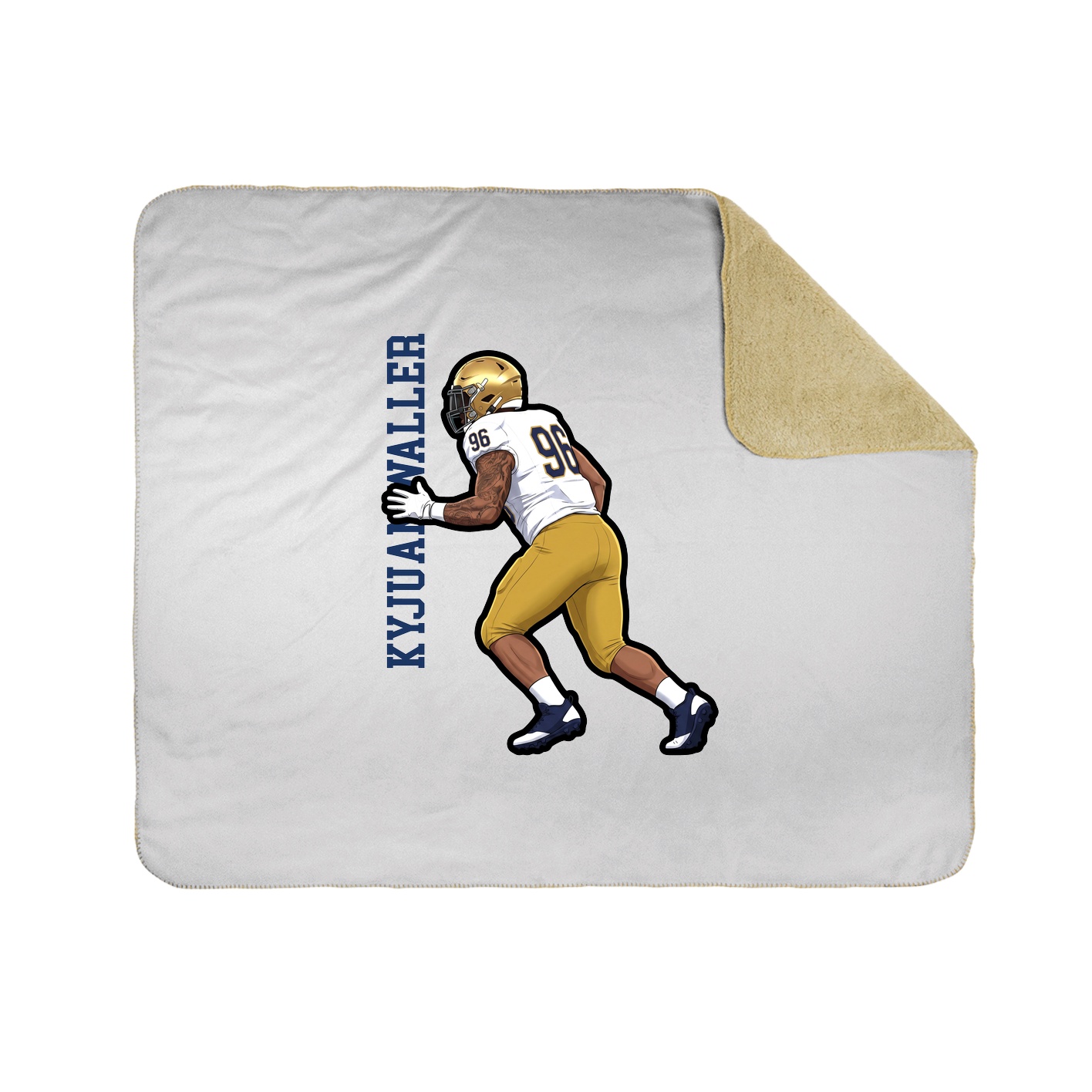 Throw Blanket — Name Vertical in White