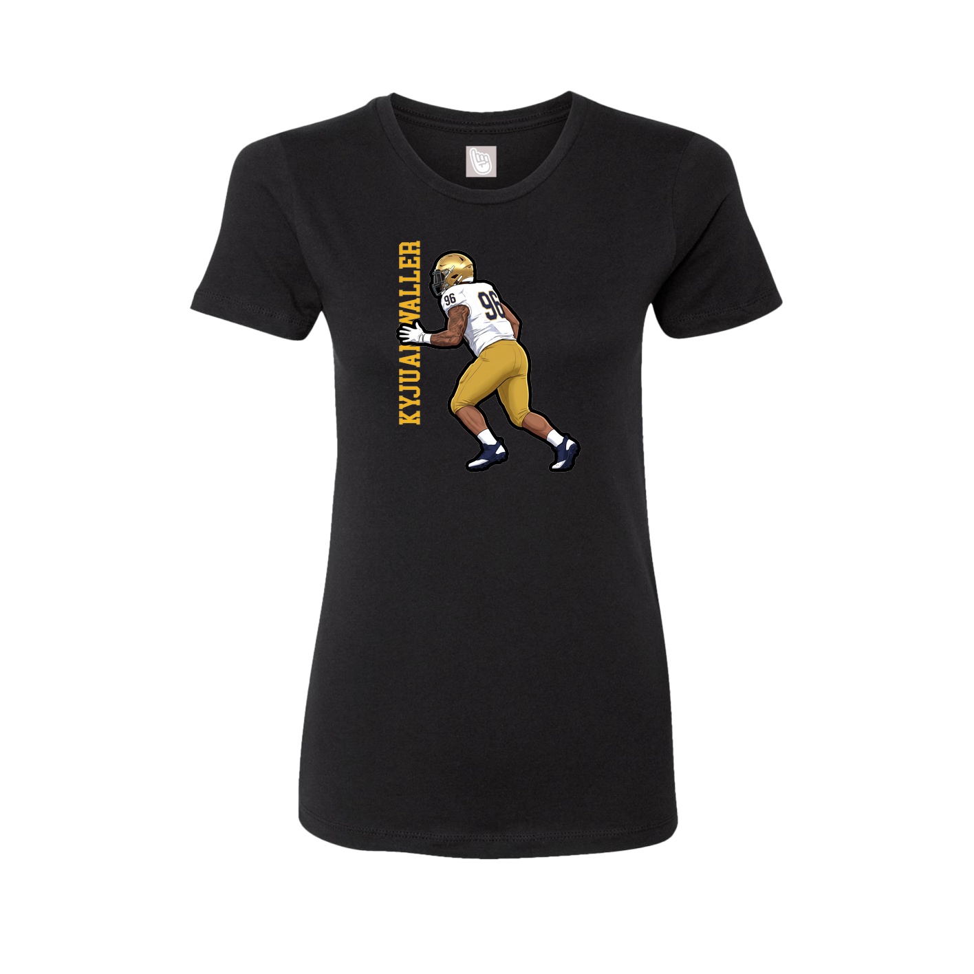 Womens Tee — Name Vertical in Black