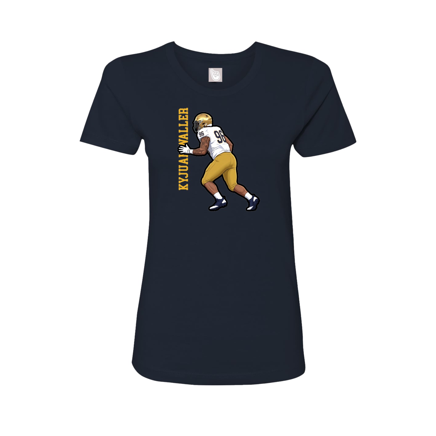 Fitted Women's Tee — Name Vertical in Navy