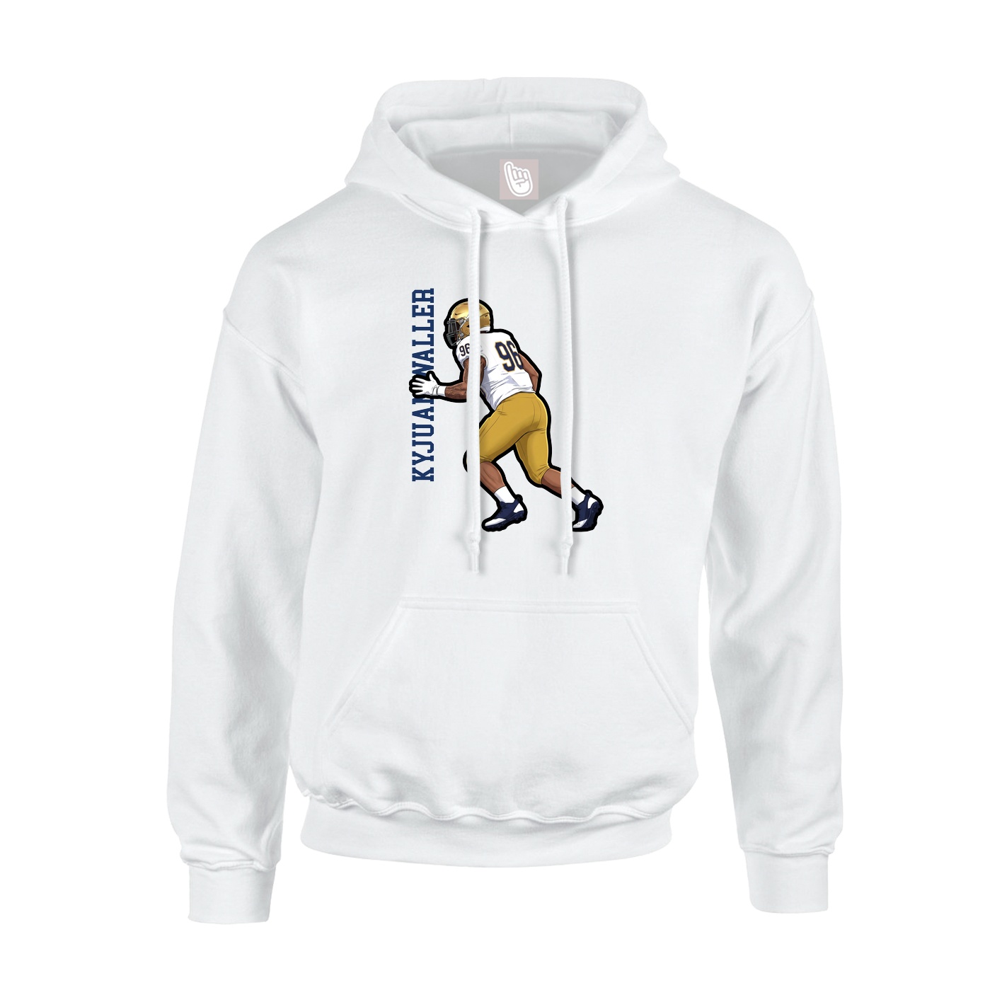Youth Hoodie — Name Vertical in White