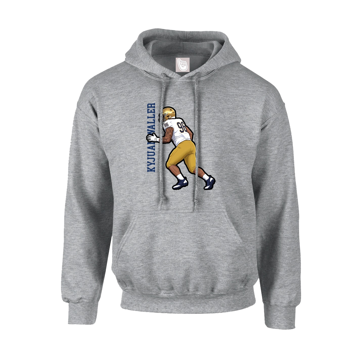 Youth Hoodie — Name Vertical in Grey