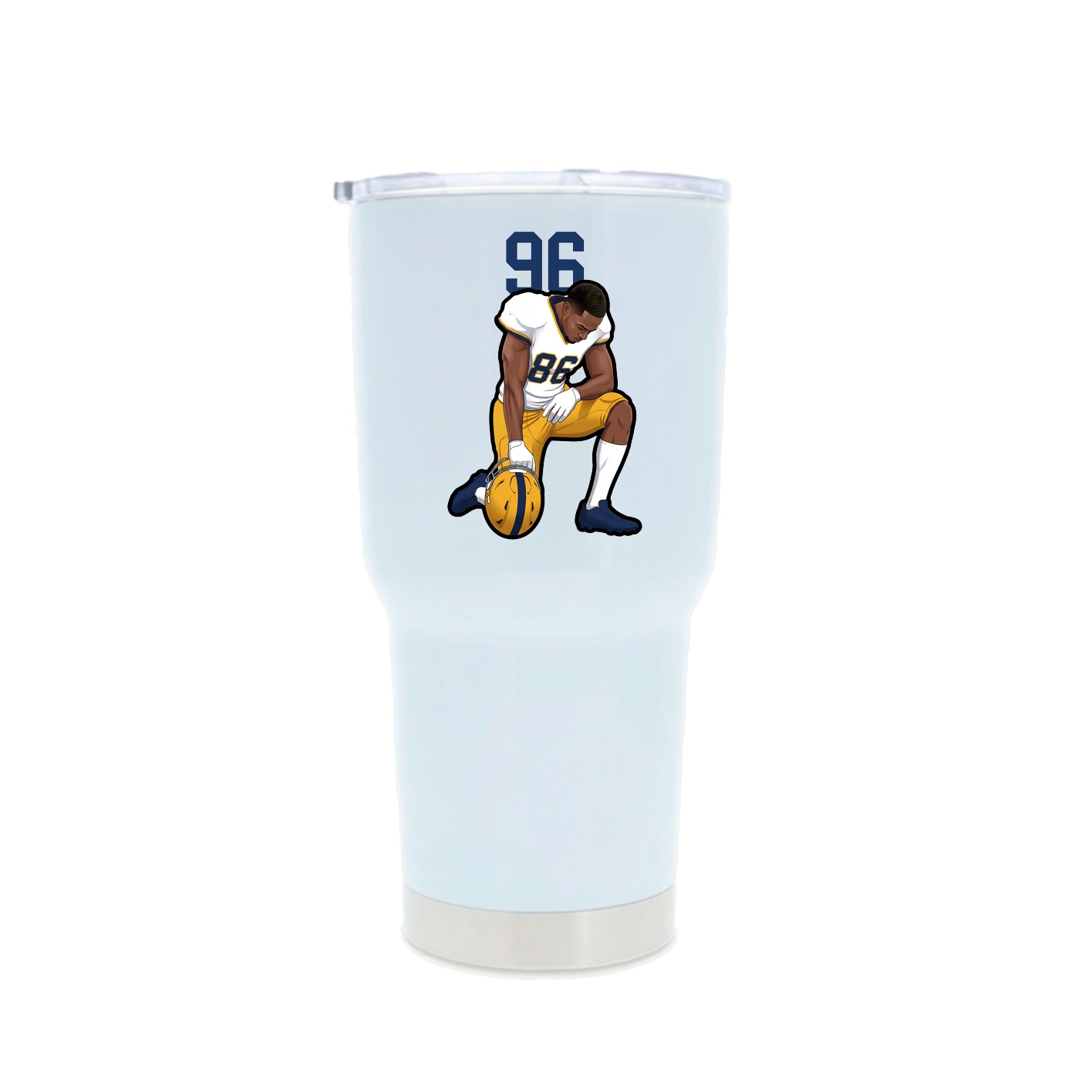 30oz Stainless Steel Tumbler — Number Top in White