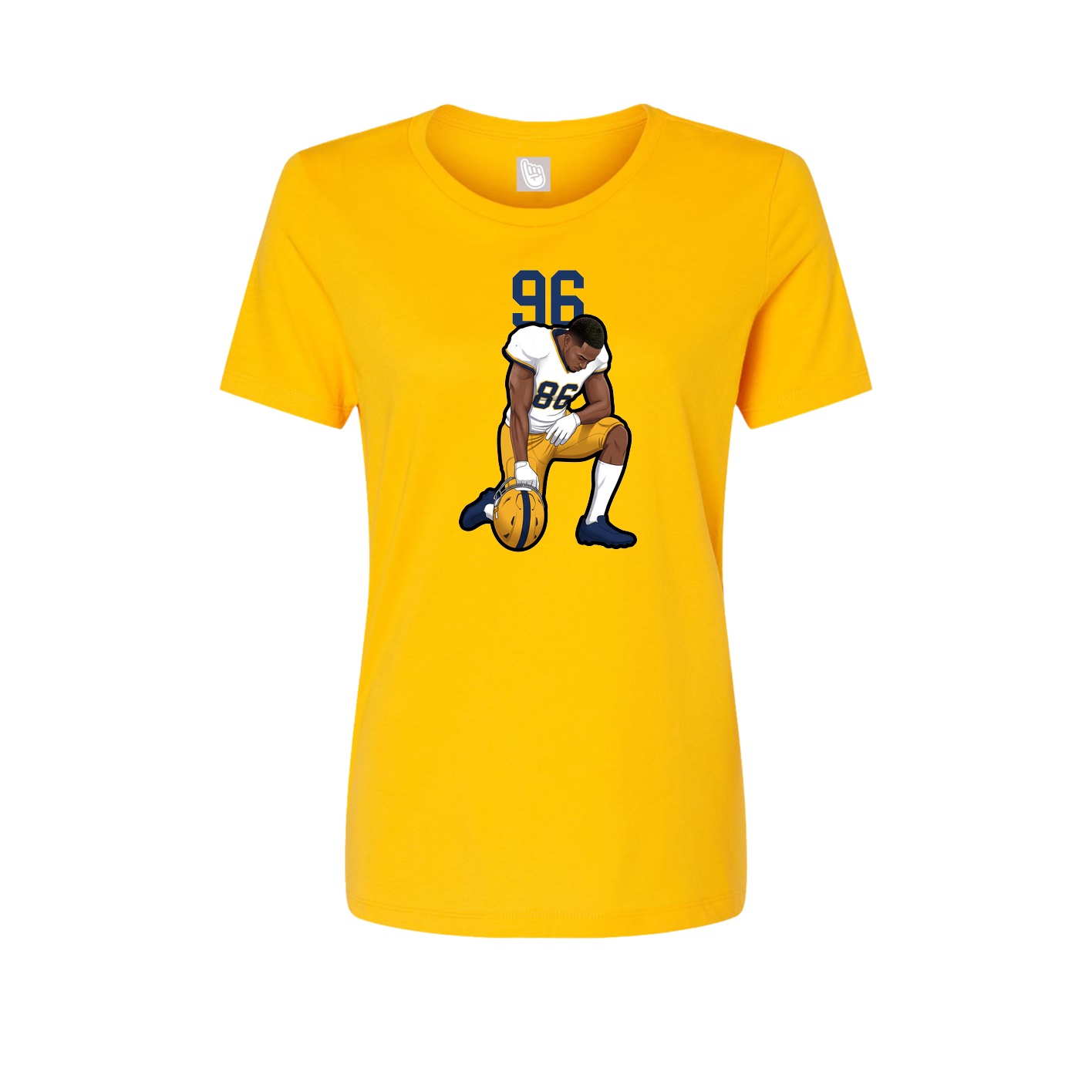 Womens Tee — Number Top in Gold