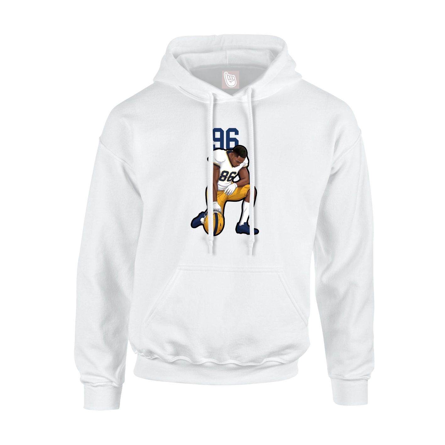 Youth Hoodie — Number Top in White