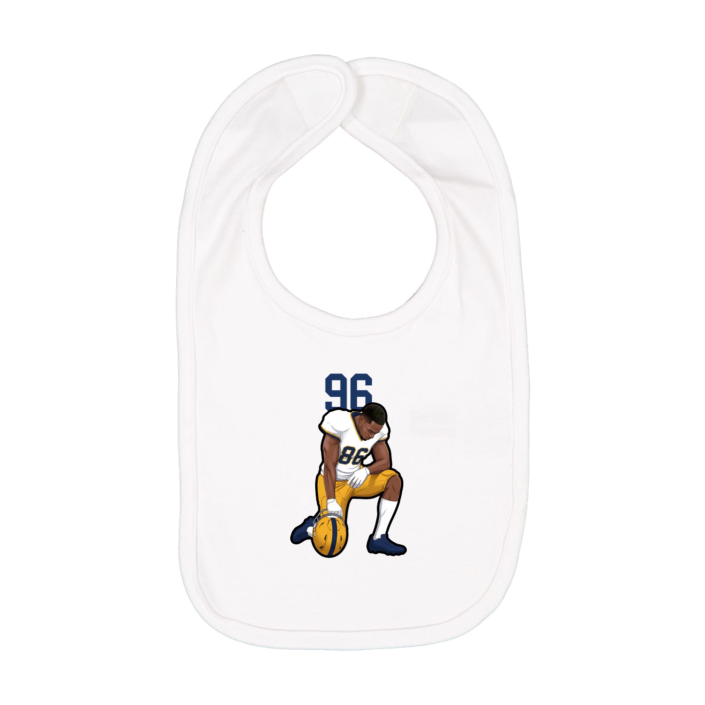 Infant Bib — Number Top in White
