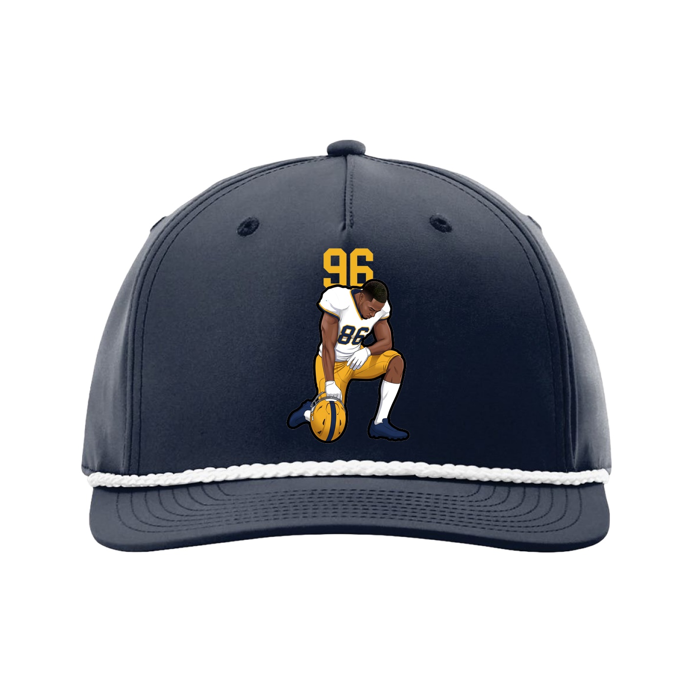 Five-Panel Classic Rope Cap — Number Top in Navy