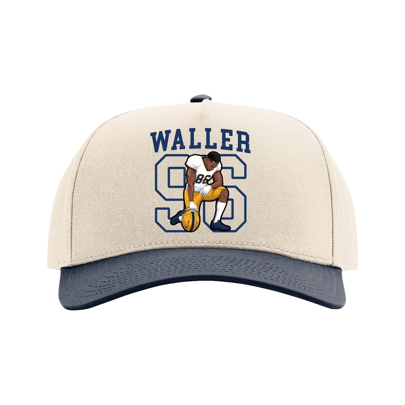 Full Fabric Five-Panel Champ Cap — Shirsey in Cream/Navy