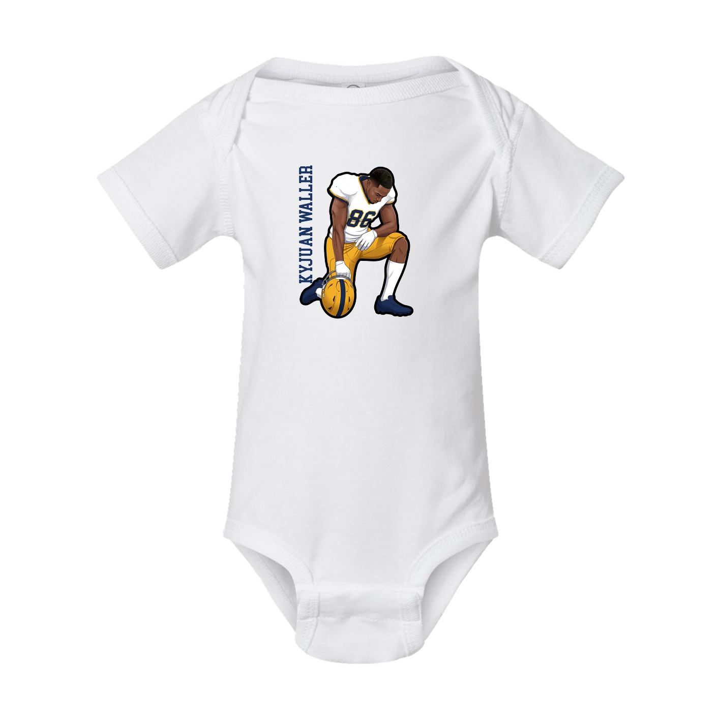 Baby Onesie — Name Vertical in White
