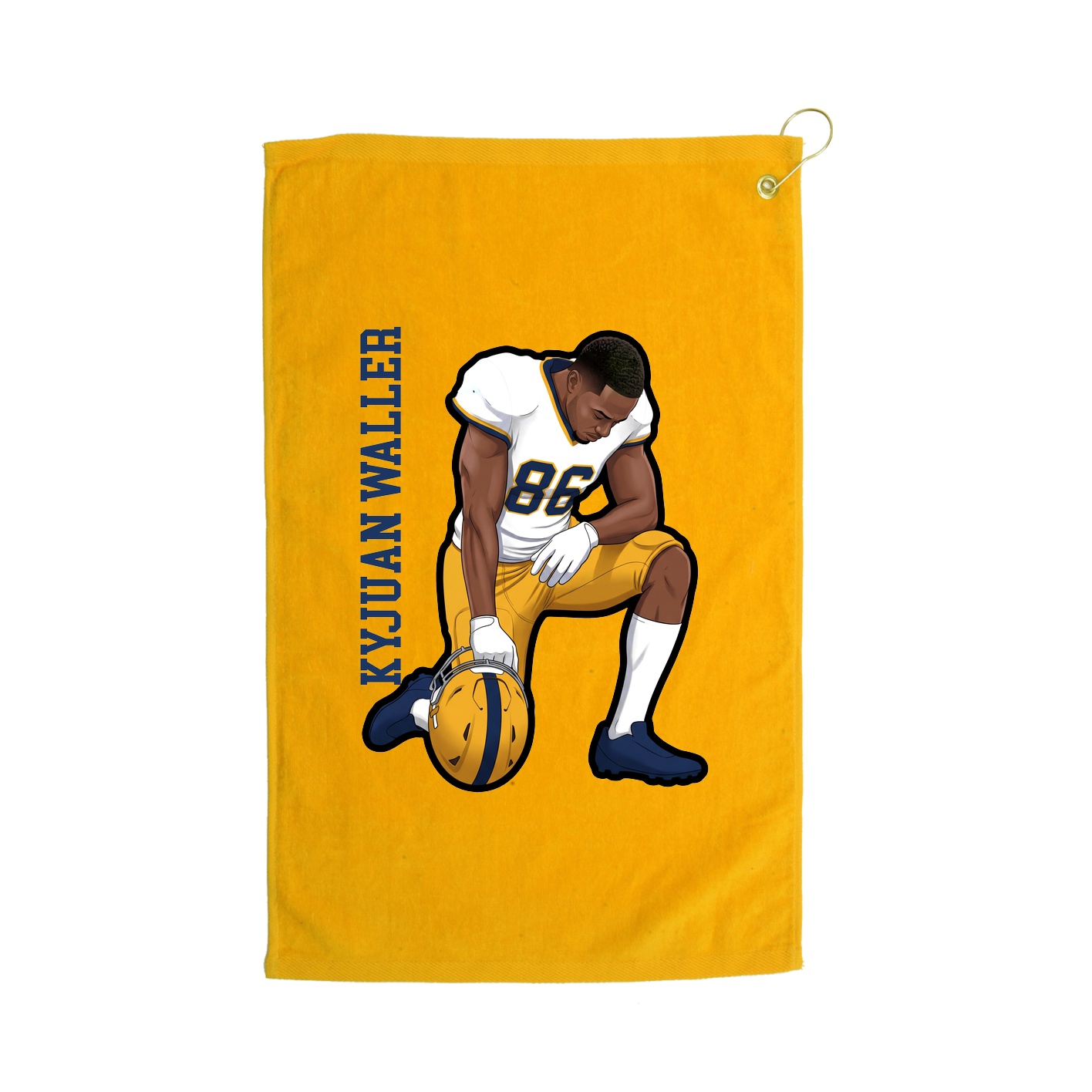 Golf Towel — Name Vertical in Gold