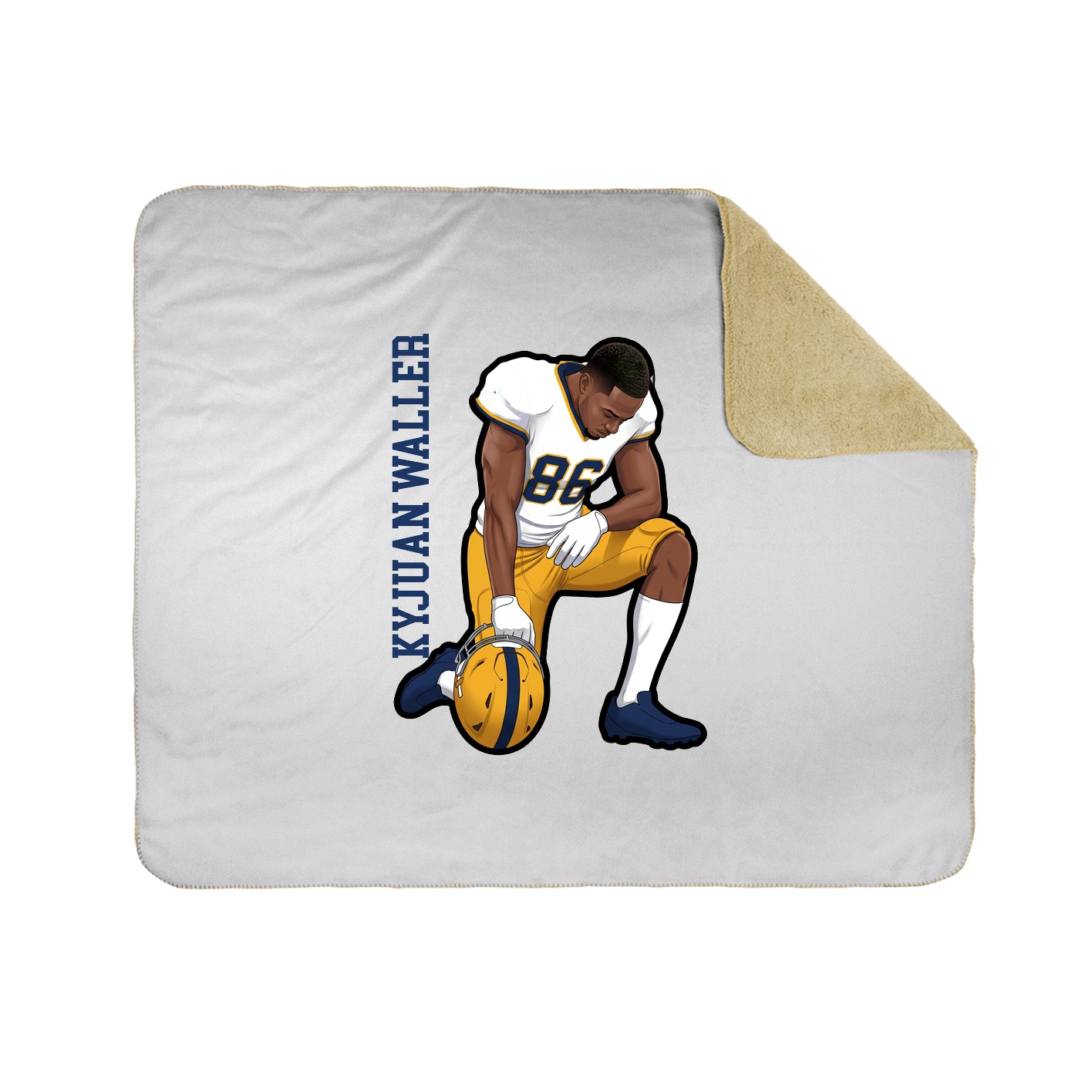 Throw Blanket — Name Vertical in White
