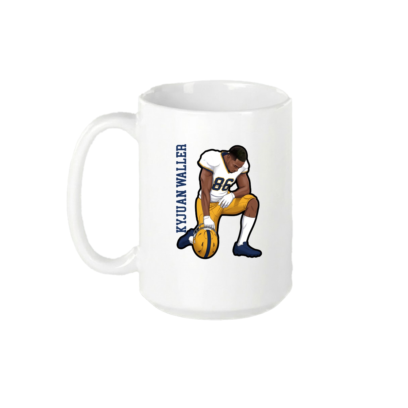 15oz Coffee Mug — Name Vertical in White