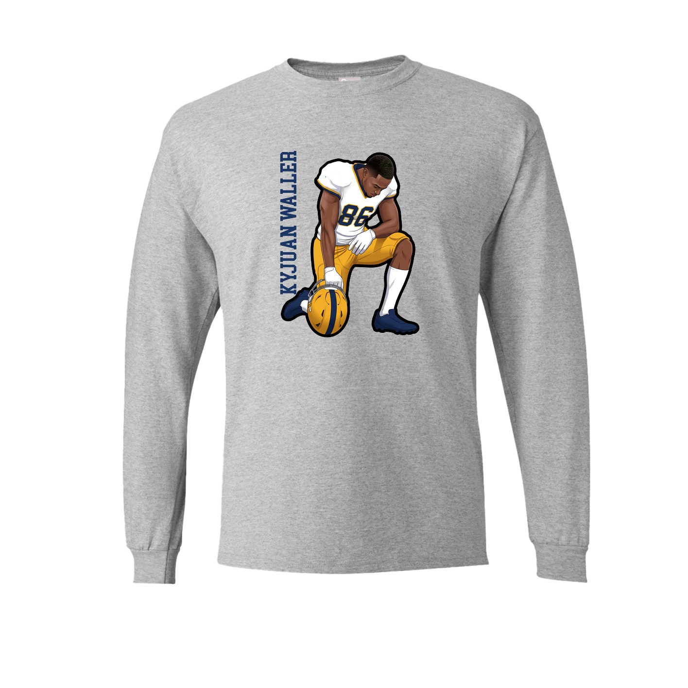 Long Sleeve Tee — Name Vertical in Grey