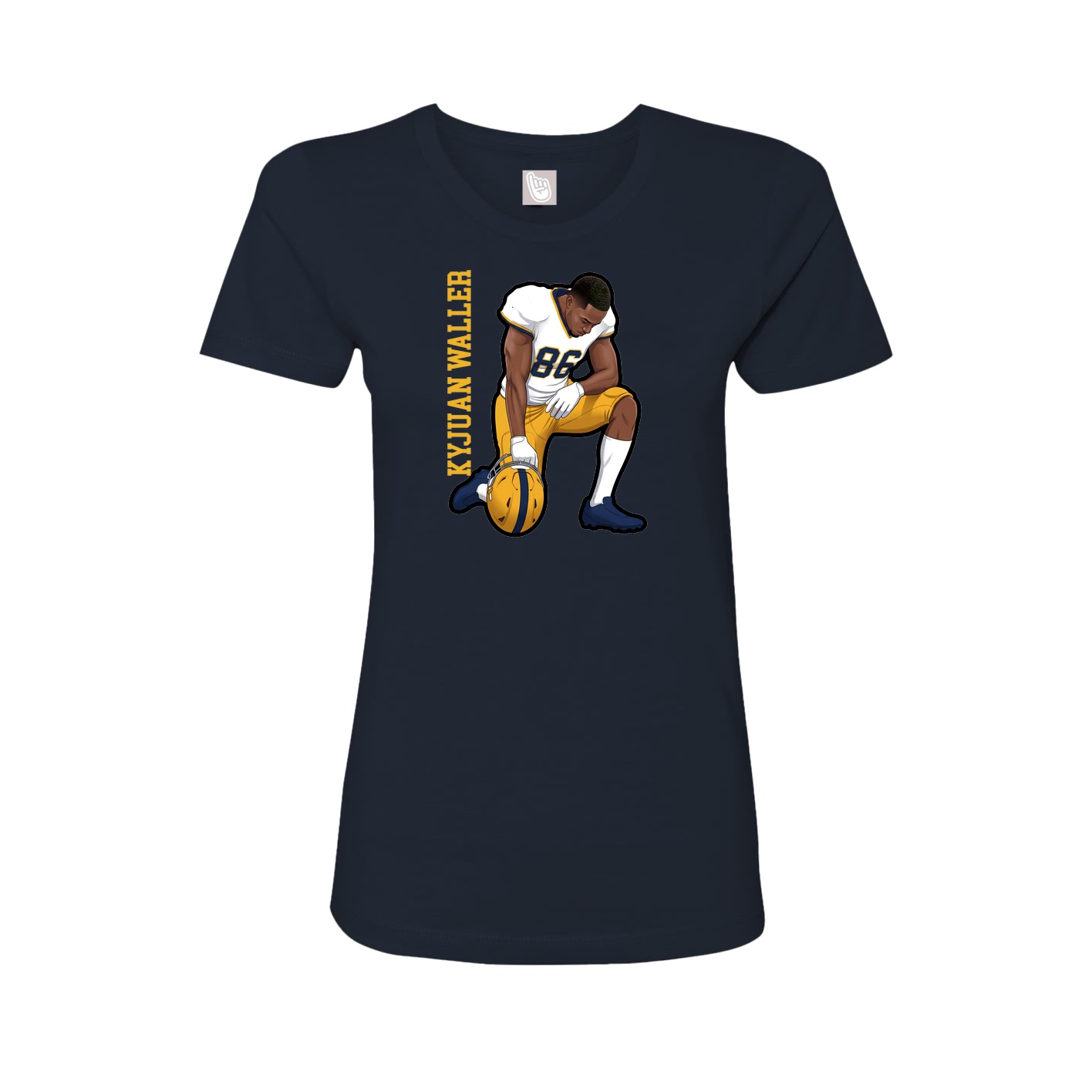 Womens Tee — Name Vertical in Navy
