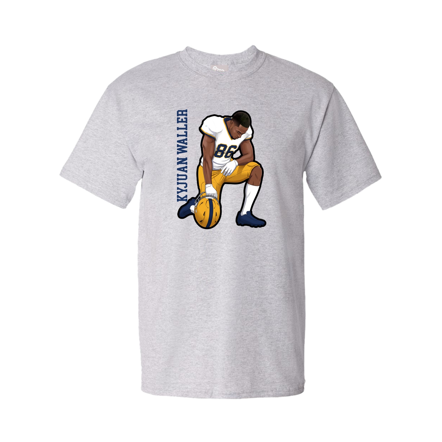Youth Tee — Name Vertical in Grey