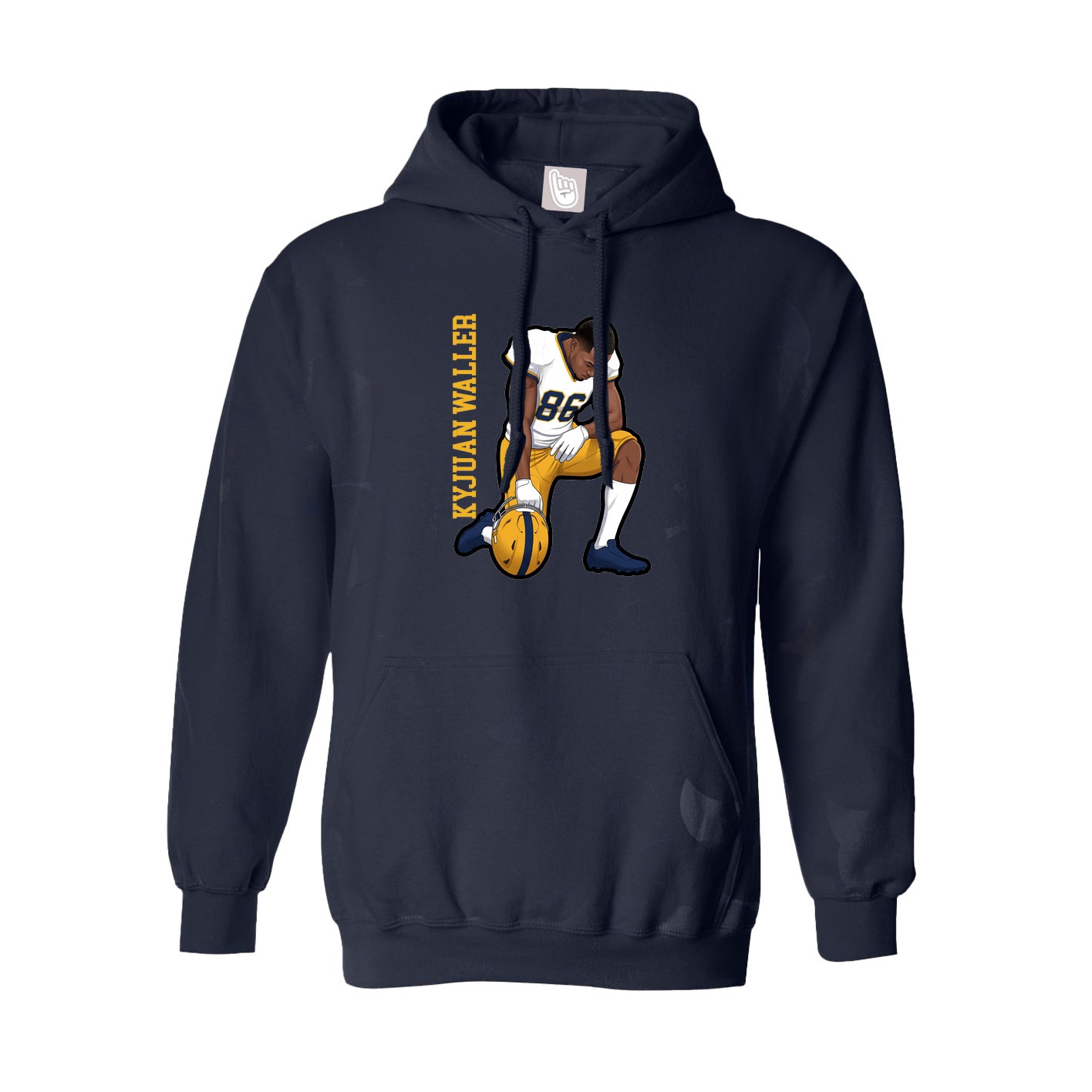Hoodie — Name Vertical in Navy