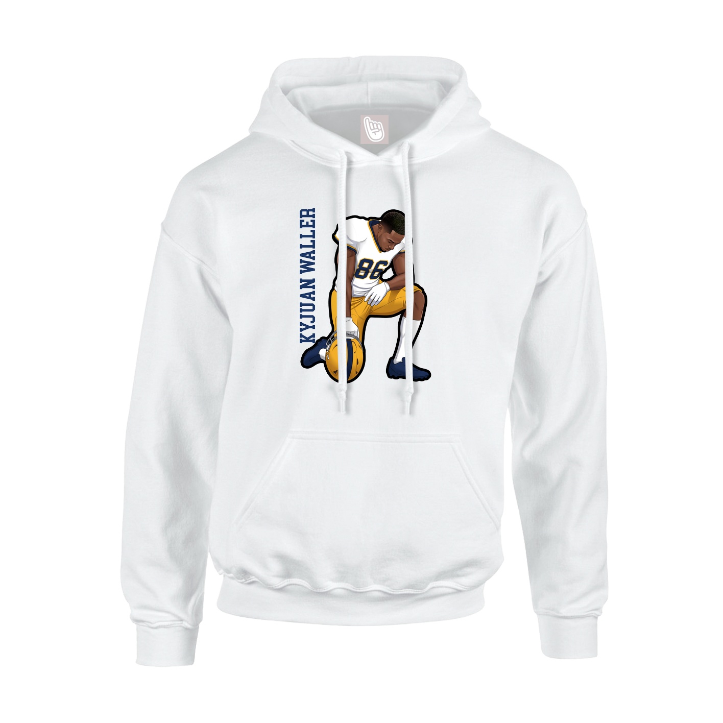 Youth Hoodie — Name Vertical in White
