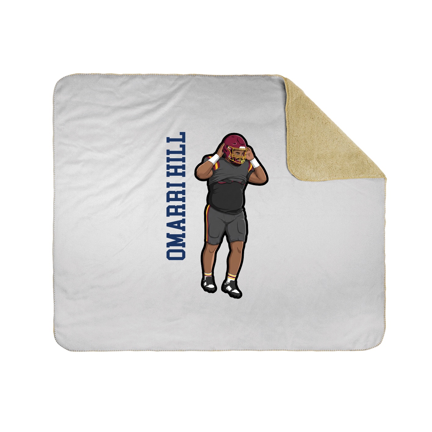 Throw Blanket — Name Vertical in White