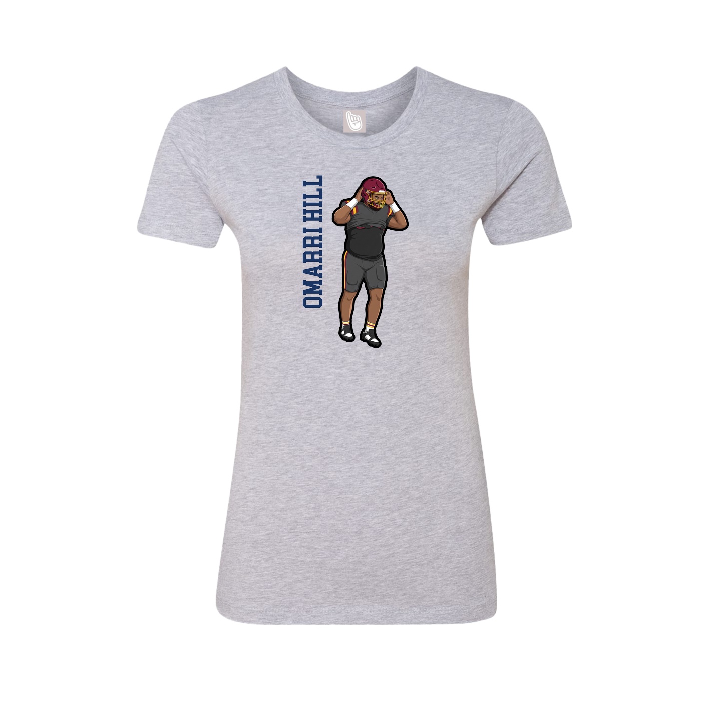 Womens Tee — Name Vertical in Grey