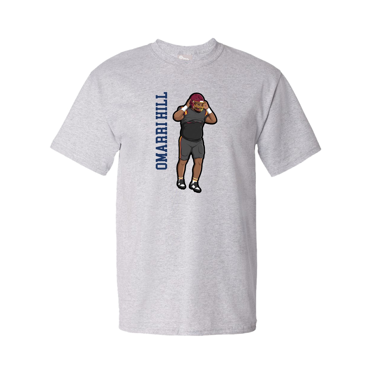 Youth Tee — Name Vertical in Grey