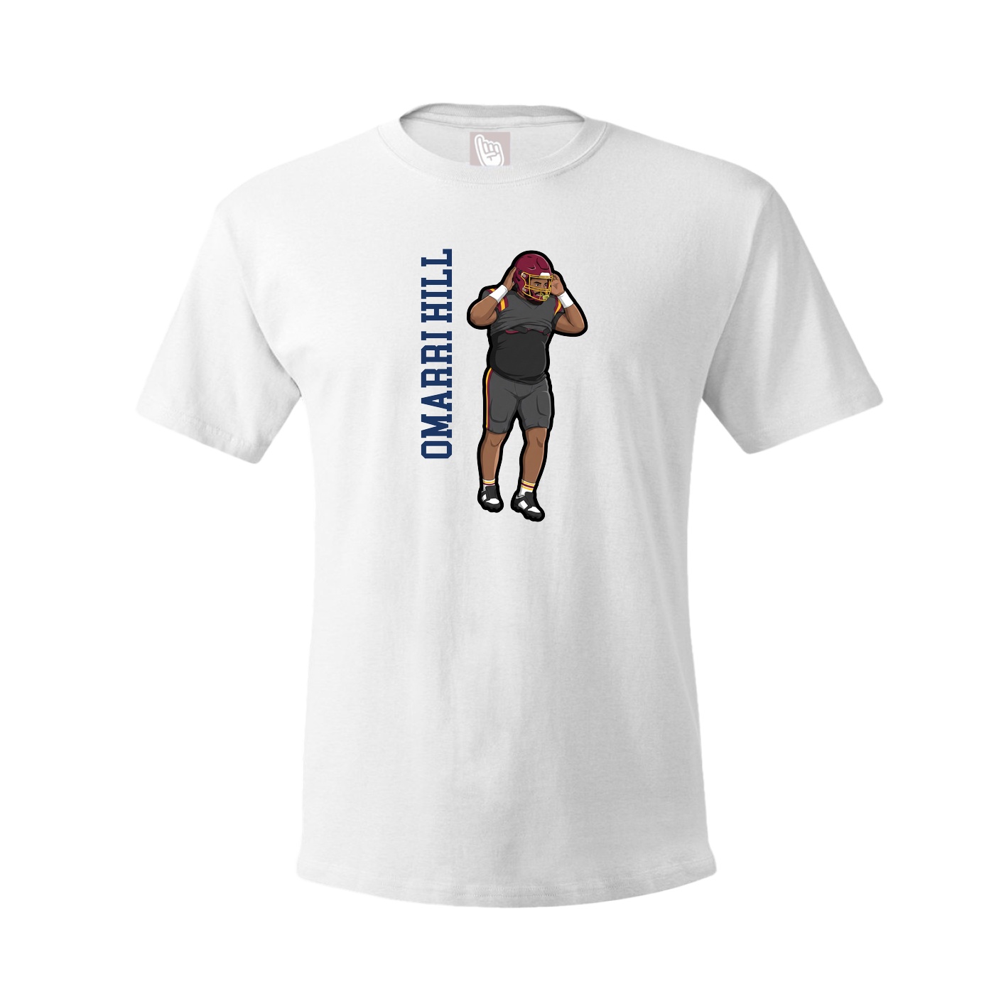 Youth Tee — Name Vertical in White