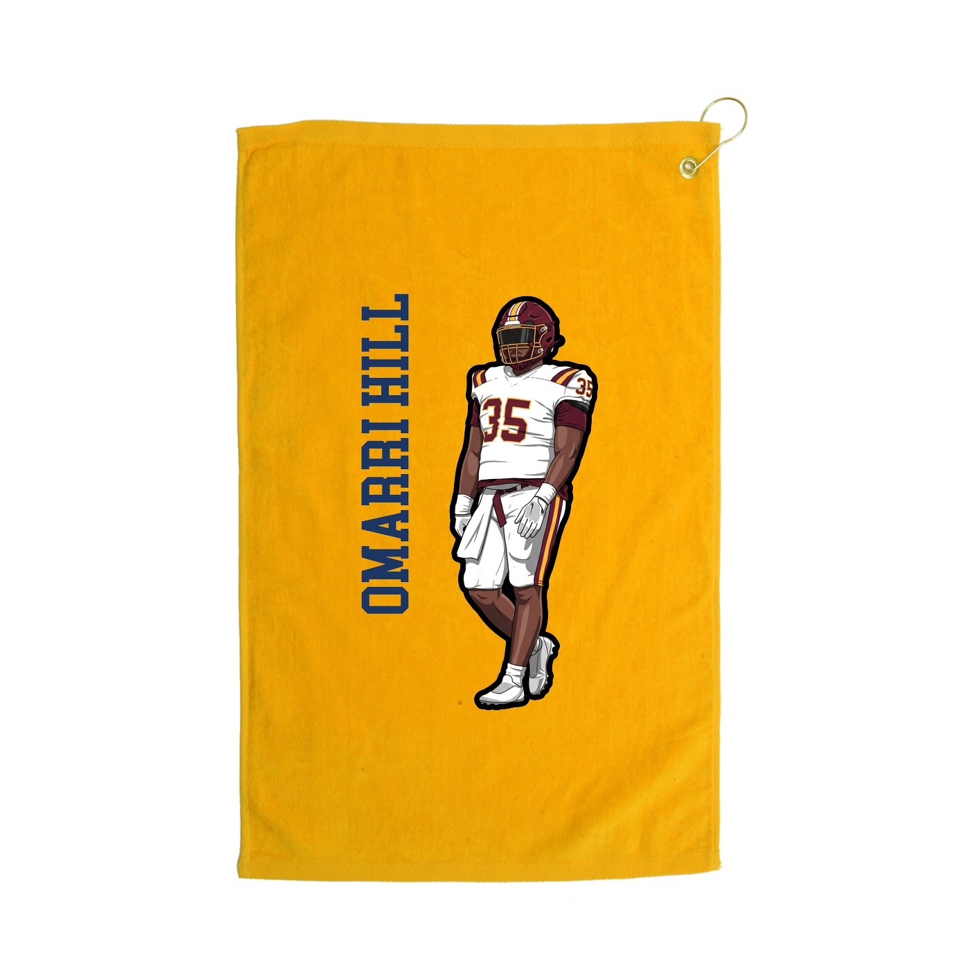 Golf Towel — Name Vertical in Gold