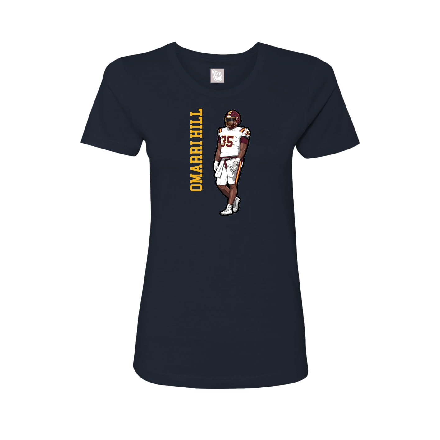 Womens Tee — Name Vertical in Navy