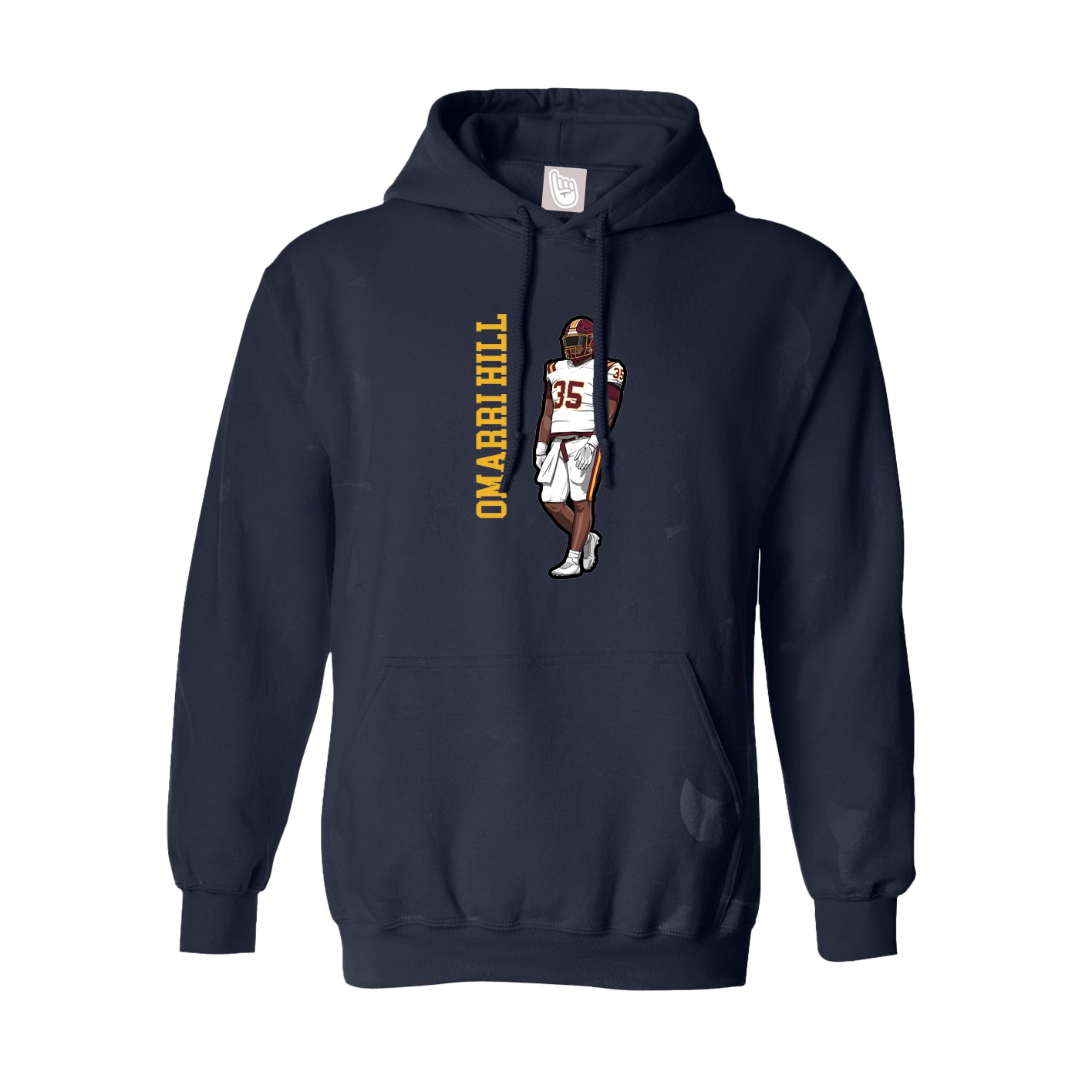 Youth Hoodie — Name Vertical in Navy